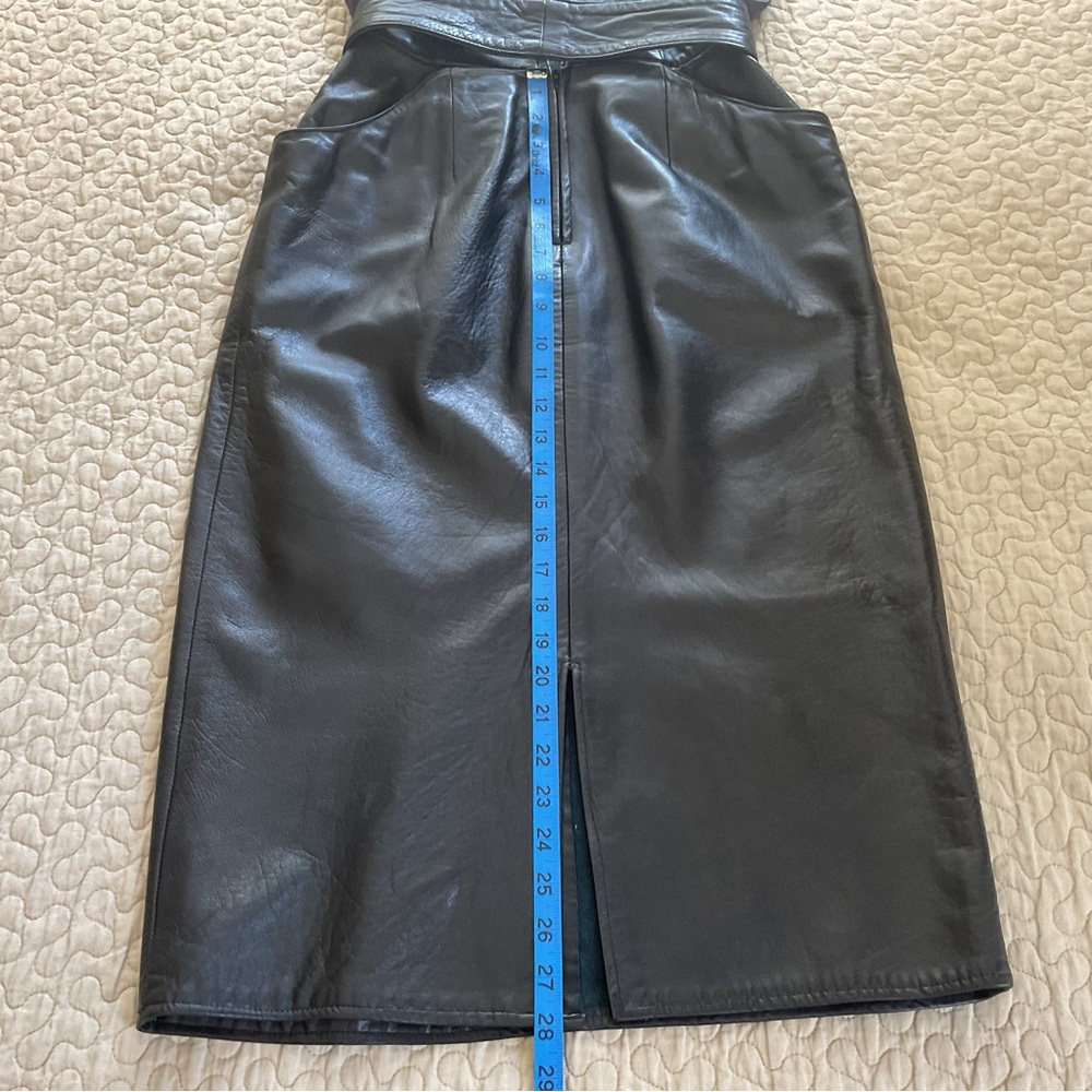Black Leather Halter Dress - Picture 11 of 16